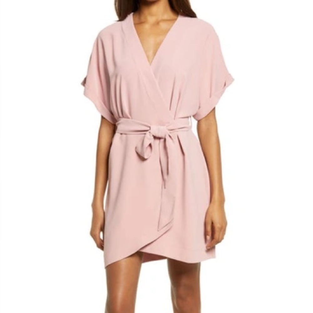 Charles Henry Dolman Kimono Wrap Mini Dress Classic Premium Designer Size L